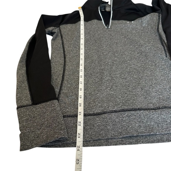 Victoria’s Secret PINK Quarter 1/4 Zip Pullover Sweatshirt Gray Black Small Logo - Picture 6 of 8